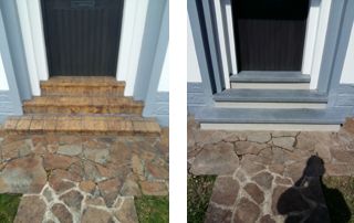 rénovation escalier en pierre bleue