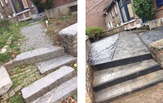 réparation et rénovation d'escalier extérieur en pierre