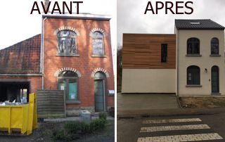 avant après de travaux de rénovation d'une maison