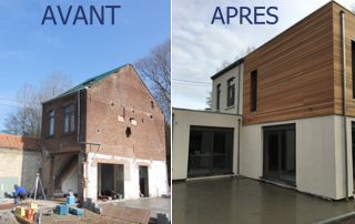 Avant/après bardage de façade